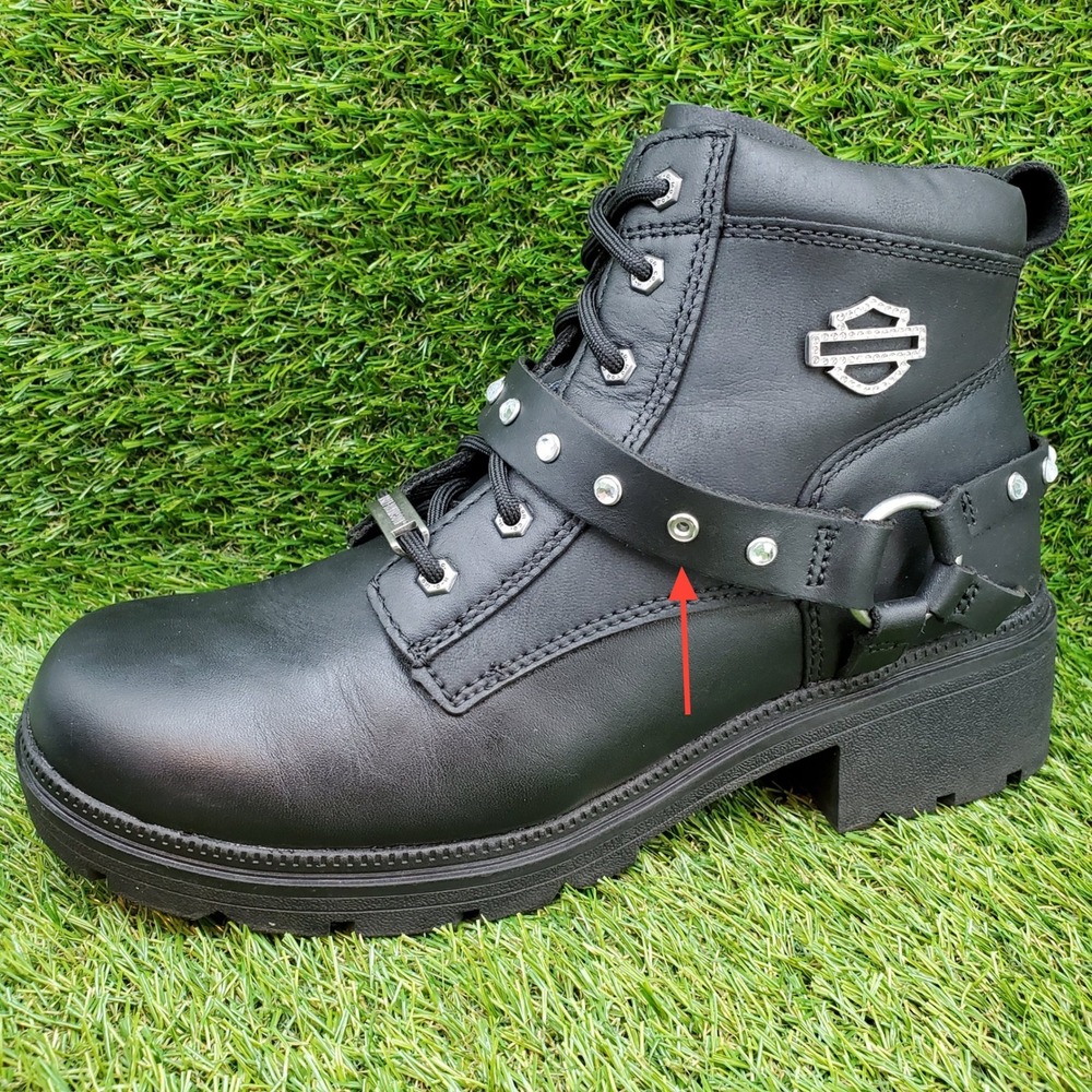 Harley-Davidson Tegan Glam SIZE 9 Women's Leather Motorcycle Boots Black Studded - Picture 3 of 9